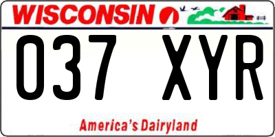 WI license plate 037XYR