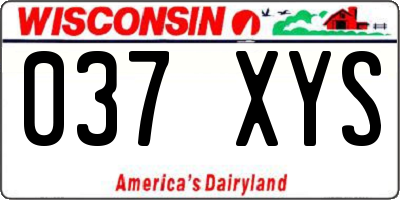 WI license plate 037XYS