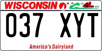 WI license plate 037XYT