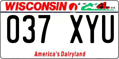 WI license plate 037XYU