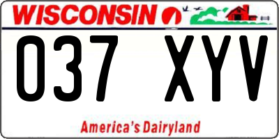 WI license plate 037XYV