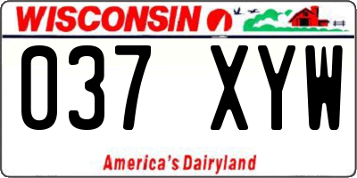 WI license plate 037XYW