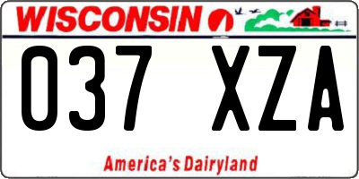 WI license plate 037XZA