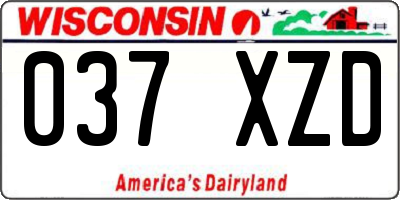 WI license plate 037XZD