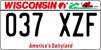WI license plate 037XZF