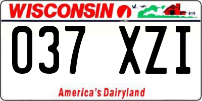 WI license plate 037XZI