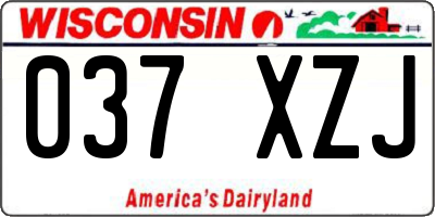 WI license plate 037XZJ