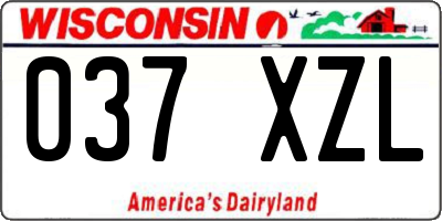 WI license plate 037XZL