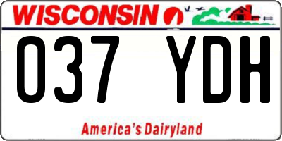 WI license plate 037YDH