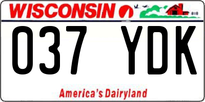 WI license plate 037YDK