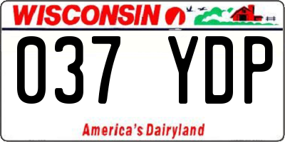 WI license plate 037YDP