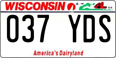 WI license plate 037YDS