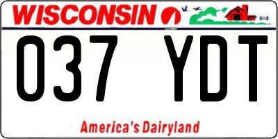 WI license plate 037YDT