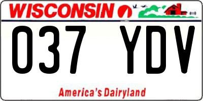 WI license plate 037YDV