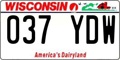 WI license plate 037YDW
