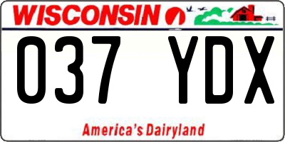 WI license plate 037YDX
