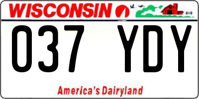 WI license plate 037YDY