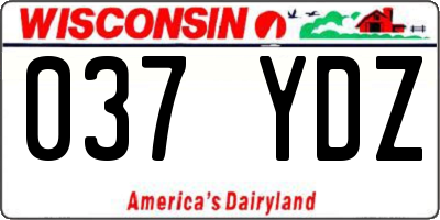 WI license plate 037YDZ