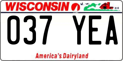 WI license plate 037YEA