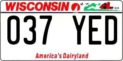 WI license plate 037YED