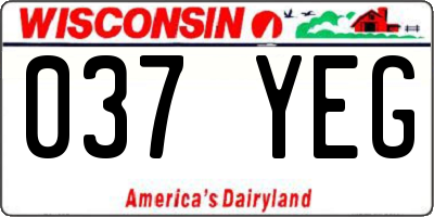 WI license plate 037YEG