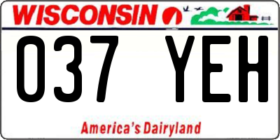 WI license plate 037YEH