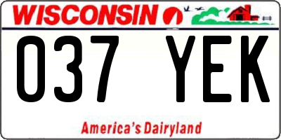 WI license plate 037YEK