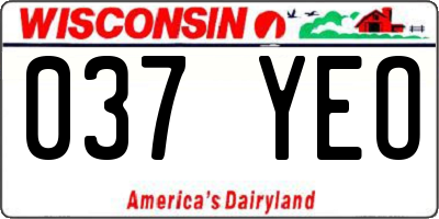 WI license plate 037YEO
