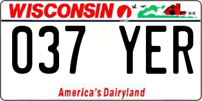 WI license plate 037YER