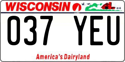 WI license plate 037YEU