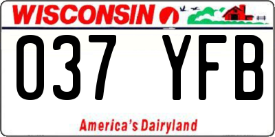 WI license plate 037YFB