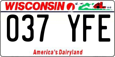 WI license plate 037YFE