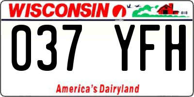 WI license plate 037YFH