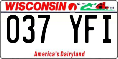 WI license plate 037YFI