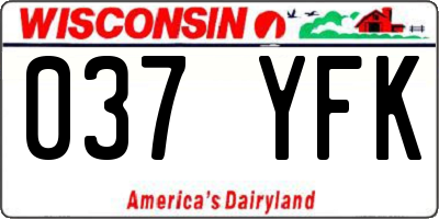 WI license plate 037YFK