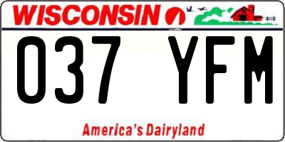 WI license plate 037YFM
