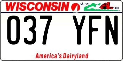 WI license plate 037YFN