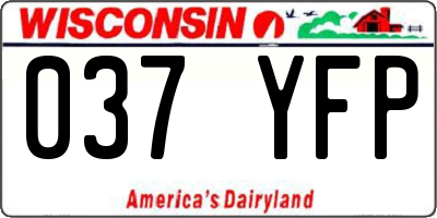 WI license plate 037YFP