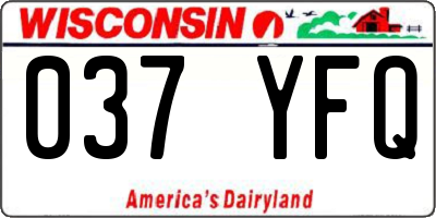 WI license plate 037YFQ