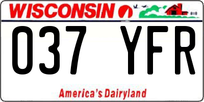WI license plate 037YFR