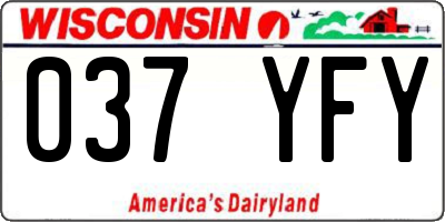WI license plate 037YFY