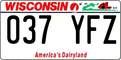 WI license plate 037YFZ