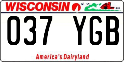 WI license plate 037YGB