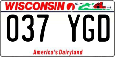 WI license plate 037YGD