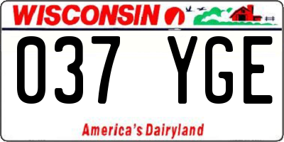 WI license plate 037YGE
