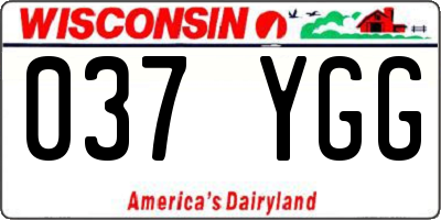 WI license plate 037YGG