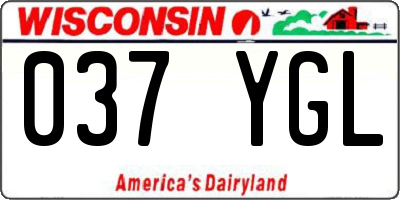 WI license plate 037YGL