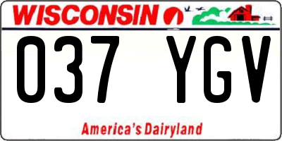 WI license plate 037YGV
