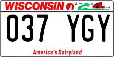 WI license plate 037YGY