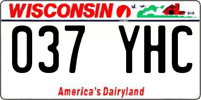 WI license plate 037YHC